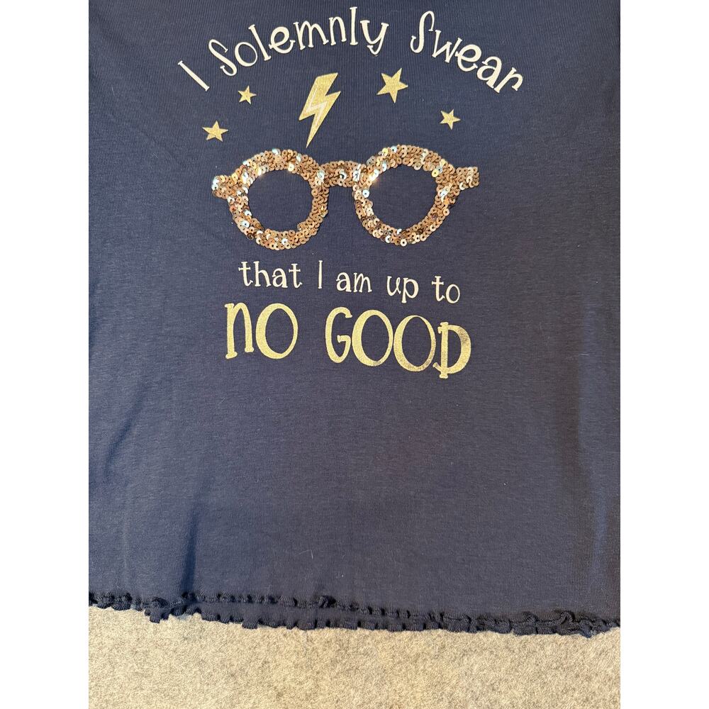 Harry Potter Girls Glitter Long Sleeved Shirt Up to No Good 8 - Picture 4 of 4